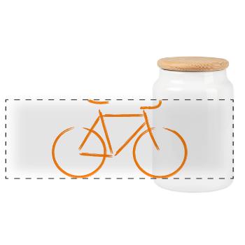 Fahrrad Fahrradfahrer Geschenk - Panorama Keksdose mit Holzdeckel - Weiß - Vorne