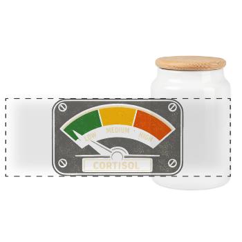 Cortisol Niedrig Messgerät Biologie Spaß - Panorama Keksdose mit Holzdeckel - Weiß - Vorne