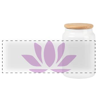 Lotusblume Lotusblüten pastell Blume Blüte Yoga - Panorama Keksdose mit Holzdeckel - Weiß - Vorne
