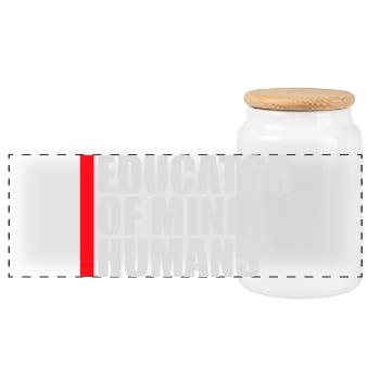 Educator Of Little Humans Teacher Funny Kids - Panoramic Cookie Jar with Wooden Lid - white - Front