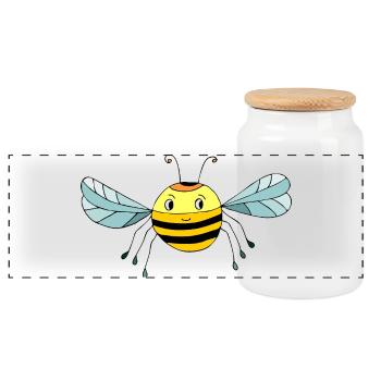 insecte - Boîte à biscuits avec couvercle en bois - blanc - Devant