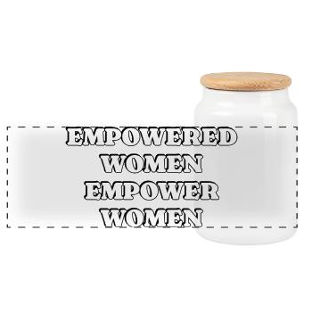 Empowered Women Empower Women - Panoramic Cookie Jar with Wooden Lid - white - Front