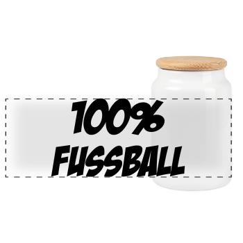 100% Football : Le Design des Vrais Passionnés - Boîte à biscuits avec couvercle en bois - blanc - Devant