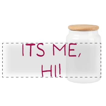 Its me, hi! - Panoramic Cookie Jar with Wooden Lid - white - Front