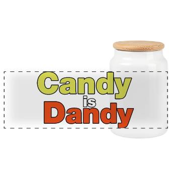 Candy is Dandy Bold Typographie - Boîte à biscuits avec couvercle en bois - blanc - Devant