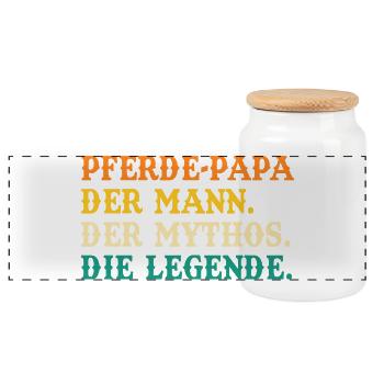 Reiten Papa Vater Pferdeliebhaber Reiterhof Pferde - Panorama Keksdose mit Holzdeckel - Weiß - Vorne