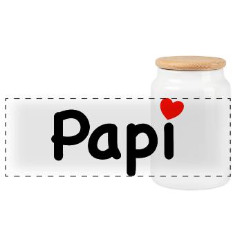 Daddy Father's Day Dad Geschnekidee - Panoramic Cookie Jar with Wooden Lid - white - Front