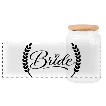 Bride - Panorama Keksdose mit Holzdeckel - Weiß - Vorne