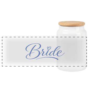 Bride - Panorama Keksdose mit Holzdeckel - Weiß - Vorne