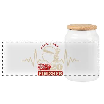 GR20 Finisher randonnée Corse cadeau randonneur - Boîte à biscuits avec couvercle en bois - blanc - Devant