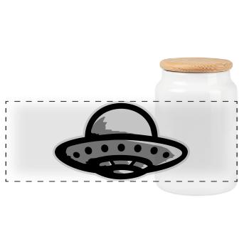 Ufo Alien Get In Loser Lustig Ufo Entführung Zitat - Panorama Keksdose mit Holzdeckel - Weiß - Vorne