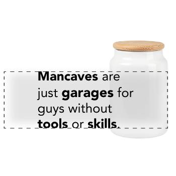 Mancaves - Panoramic Cookie Jar with Wooden Lid - white - Front