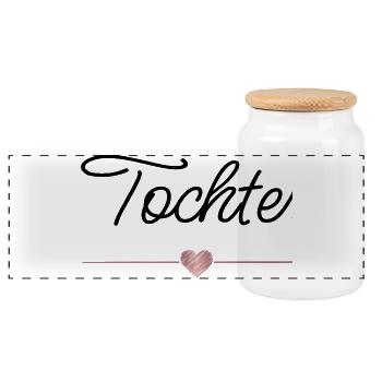 Beste Tochter mit Herz – Familien Geschenk - Panorama Keksdose mit Holzdeckel - Weiß - Vorne