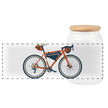 Chemise de vélo de vélo de gravel - Boîte à biscuits avec couvercle en bois - blanc - Devant