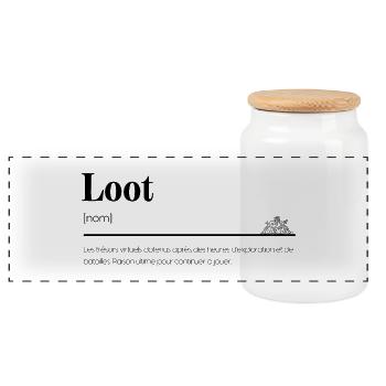 Définition humoristique du Loot' Gamer cadeau - Boîte à biscuits avec couvercle en bois - blanc - Devant
