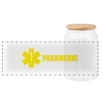 Paramedic Is Here - Panorama Keksdose mit Holzdeckel - Weiß - Vorne