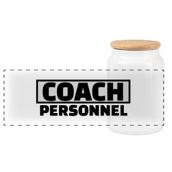 coach personnnel - Boîte à biscuits avec couvercle en bois - blanc - Devant