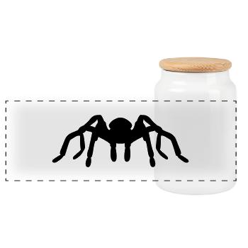 Tarantula - Panoramic Cookie Jar with Wooden Lid - white - Front