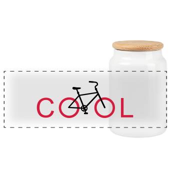 cool fahrrad - Panorama Keksdose mit Holzdeckel - Weiß - Vorne