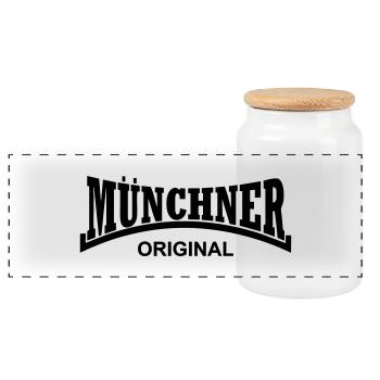 Münchner Original - Panorama Keksdose mit Holzdeckel - Weiß - Vorne