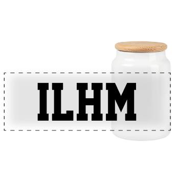 ILHM - I LOVE HOUSE MUSIC - Panorama Keksdose mit Holzdeckel - Weiß - Vorne
