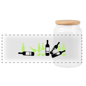 Leichenhaufen Flasche Bierglas - Panorama Keksdose mit Holzdeckel - Weiß - Vorne