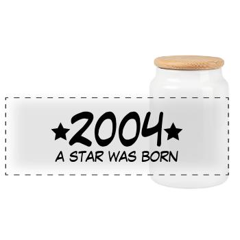 2004 a star was born (fr) - Boîte à biscuits avec couvercle en bois - blanc - Devant