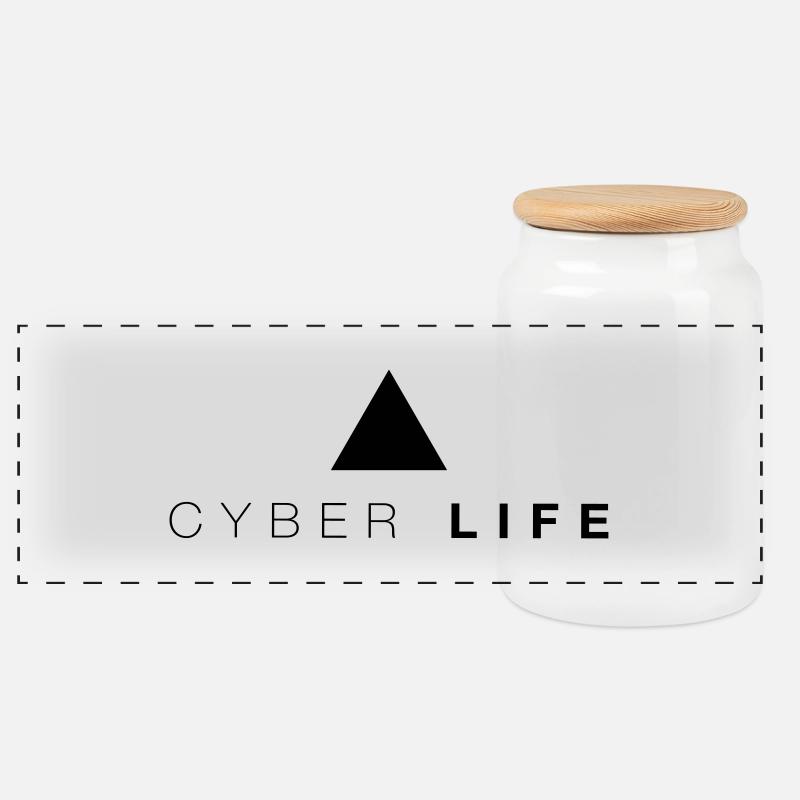 CYBERLIFE Triangle - Panorama Keksdose mit Holzdeckel - Weiß