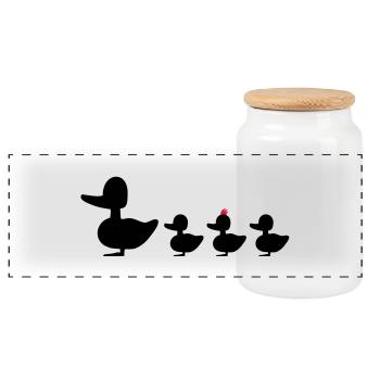Famille canard aux révolutionnaires punk canard - Boîte à biscuits avec couvercle en bois - blanc - Devant