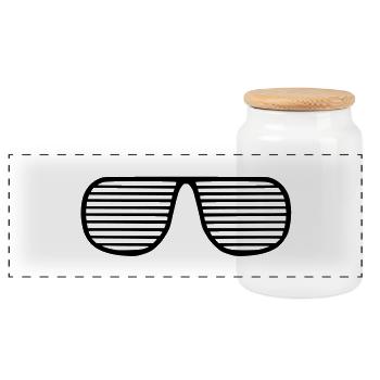 Atzen Brille - Panorama Keksdose mit Holzdeckel - Weiß - Vorne