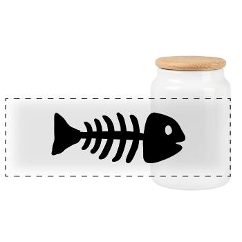 fisch_1___f1 - Boîte à biscuits avec couvercle en bois - blanc - Devant