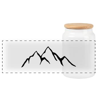 Berge - Panorama Keksdose mit Holzdeckel - Weiß - Vorne