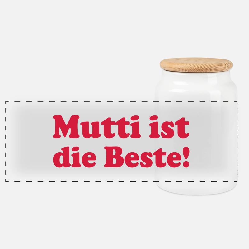 Mutti - Panorama Keksdose mit Holzdeckel - Weiß