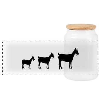 ziegen_bande - Boîte à biscuits avec couvercle en bois - blanc - Devant