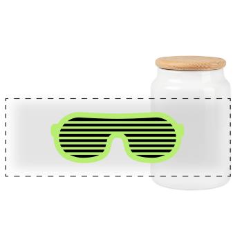 Party Glasses - Panorama Keksdose mit Holzdeckel - Weiß - Vorne