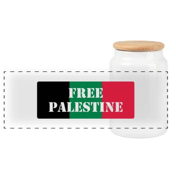 Free Palestine - Boîte à biscuits avec couvercle en bois - blanc - Devant