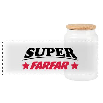 Super farfar 111 - Panoramic Cookie Jar with Wooden Lid - white - Front