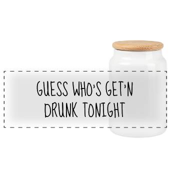 Alcohol - Drunk - Bier - Alkohol - Party - Humor - Panoramic Cookie Jar with Wooden Lid - white - Front