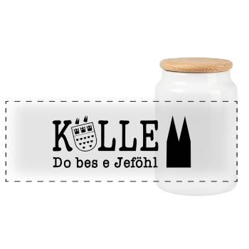 Kölle Do bes e Jeföhl - VECTOR Dom Karneval - Panorama Keksdose mit Holzdeckel - Weiß - Vorne