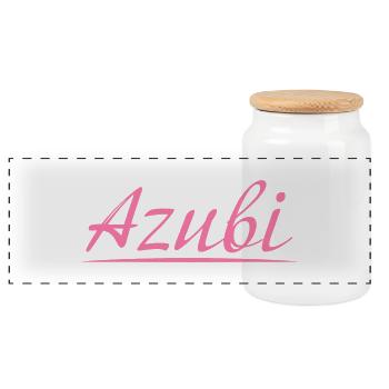 Azubi Tshirt 10 23 rosa - Panorama Keksdose mit Holzdeckel - Weiß - Vorne