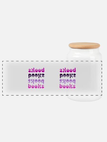 Bücherbücher Panorama - Panorama Keksdose mit Holzdeckel - Weiß