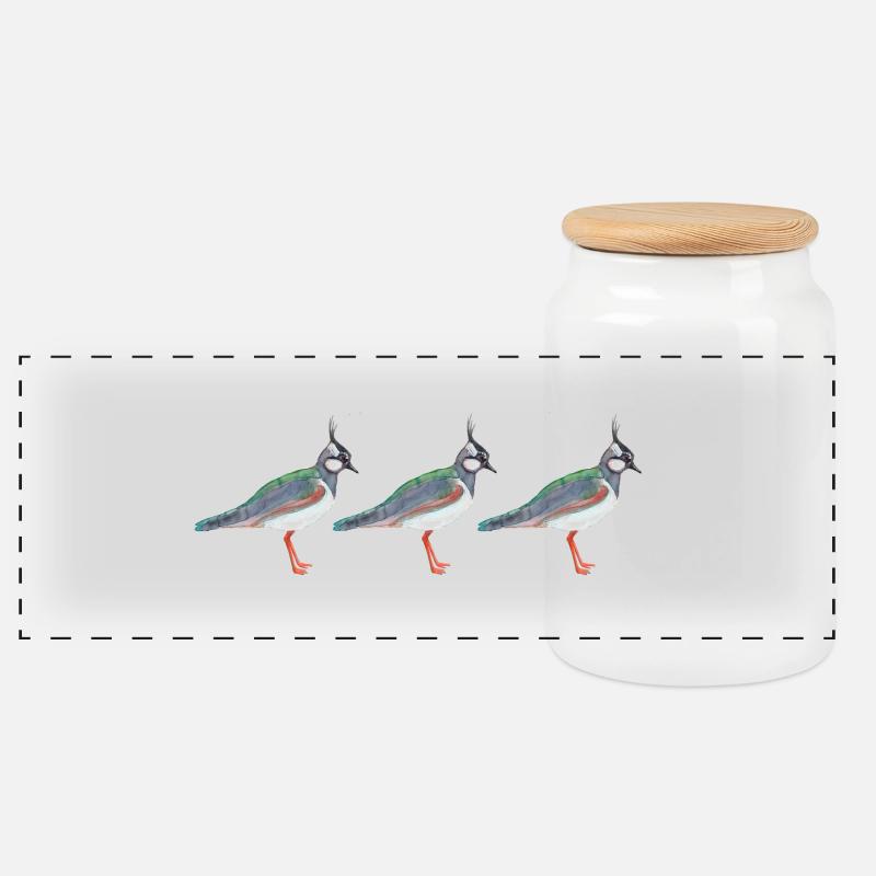 Mug Vibe Oiseau - Boîte à biscuits avec couvercle en bois - blanc
