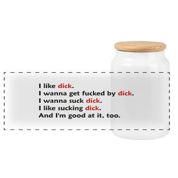 likdick - Panoramic Cookie Jar with Wooden Lid - white - Front