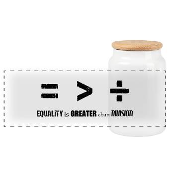 L’égalité est plus grande que la division - Boîte à biscuits avec couvercle en bois - blanc - Devant