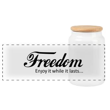 FREEDOM COLA - Panoramic Cookie Jar with Wooden Lid - white - Front