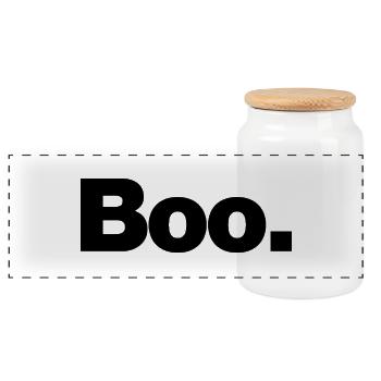 Boo - Panoramic Cookie Jar with Wooden Lid - white - Front