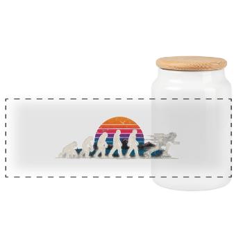Evolution Inline Skating – Vom Menschen zum Skater - Panorama Keksdose mit Holzdeckel - Weiß - Vorne