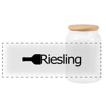 Riesling - Panorama Keksdose mit Holzdeckel - Weiß - Vorne