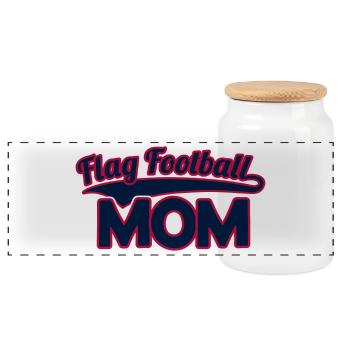 Flag Football Maman Mutter - Boîte à biscuits avec couvercle en bois - blanc - Devant