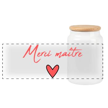 MEISTER. MEISTER. VIELEN DANK. DANKE, MEISTER. MEISTER - Panorama Keksdose mit Holzdeckel - Weiß - Vorne